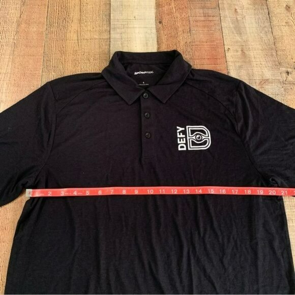Sport-Tek Black Polo with Defy Logo men’s size Large - Picture 6 of 7